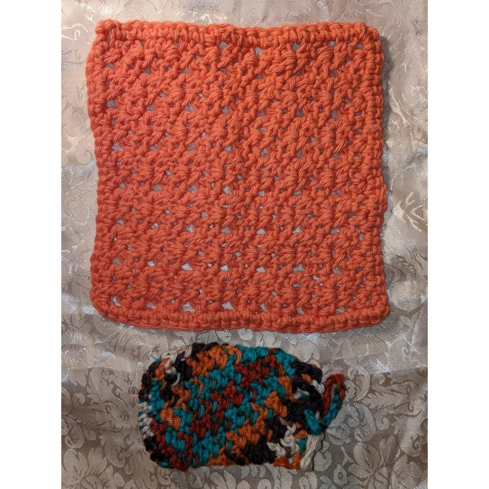 Handmade Fall Wash Cloth Soap Bag Set Of 2